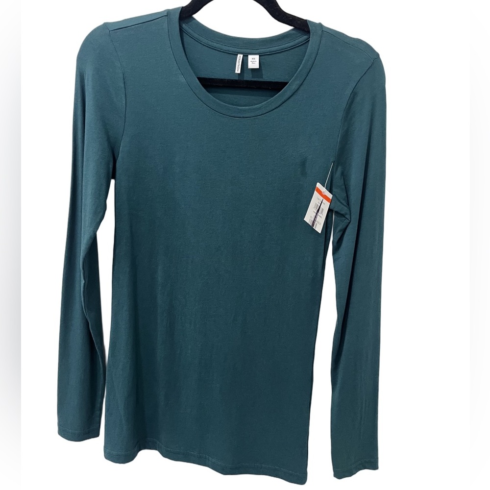 Nordstrom • Women's Teal Pima Cotton Long Sleeve Top XS NWT FLAWED